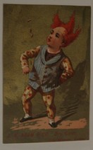 Victorian Trade Card Red Headed Dancer with spikes gold trim 1800s VTC 2 - £5.48 GBP