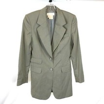 Womens Size 4 Escada Italian Wool Taupe Two-Button Blazer Jacket - £46.99 GBP