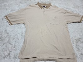 Pendleton Short Sleeve Pocket Polo Beige Brown Waffle Style Cotton L Golf Shirt - £10.07 GBP