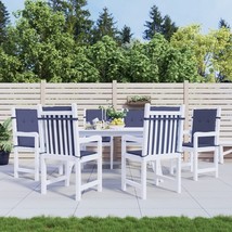  Lowback Chair Cushion Set of 6 Navy Blue 100% polyester Durable - $148.99