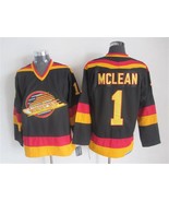 Canucks #1 Kirk McLean Jersey Old Style Uniform Black - €42,55 EUR