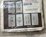 Vintage A Progress Creation Stamped Cross Stitch 2 Kitchen Towels Flour ... - $23.15