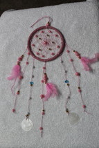 DREAMCATCHER WINDCHIME CHIME BELL BEADS SHELLS PINK COLOR - £7.26 GBP