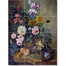 Joseph Nigg Flowers Painting Ceramic Tile Mural BTZ22891 - £96.22 GBP+