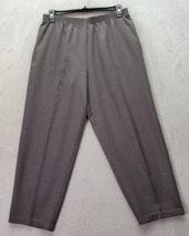 Briggs New York Pants Women&#39;s Petite 16 Gray Cotton Pleated Front Elastic Waist - £12.39 GBP