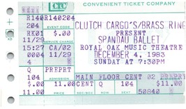 Vintage Spandau Ballet Ticket Stumpf Dezember 4 1983 Royal Oak Musik Theater Mi - $49.48