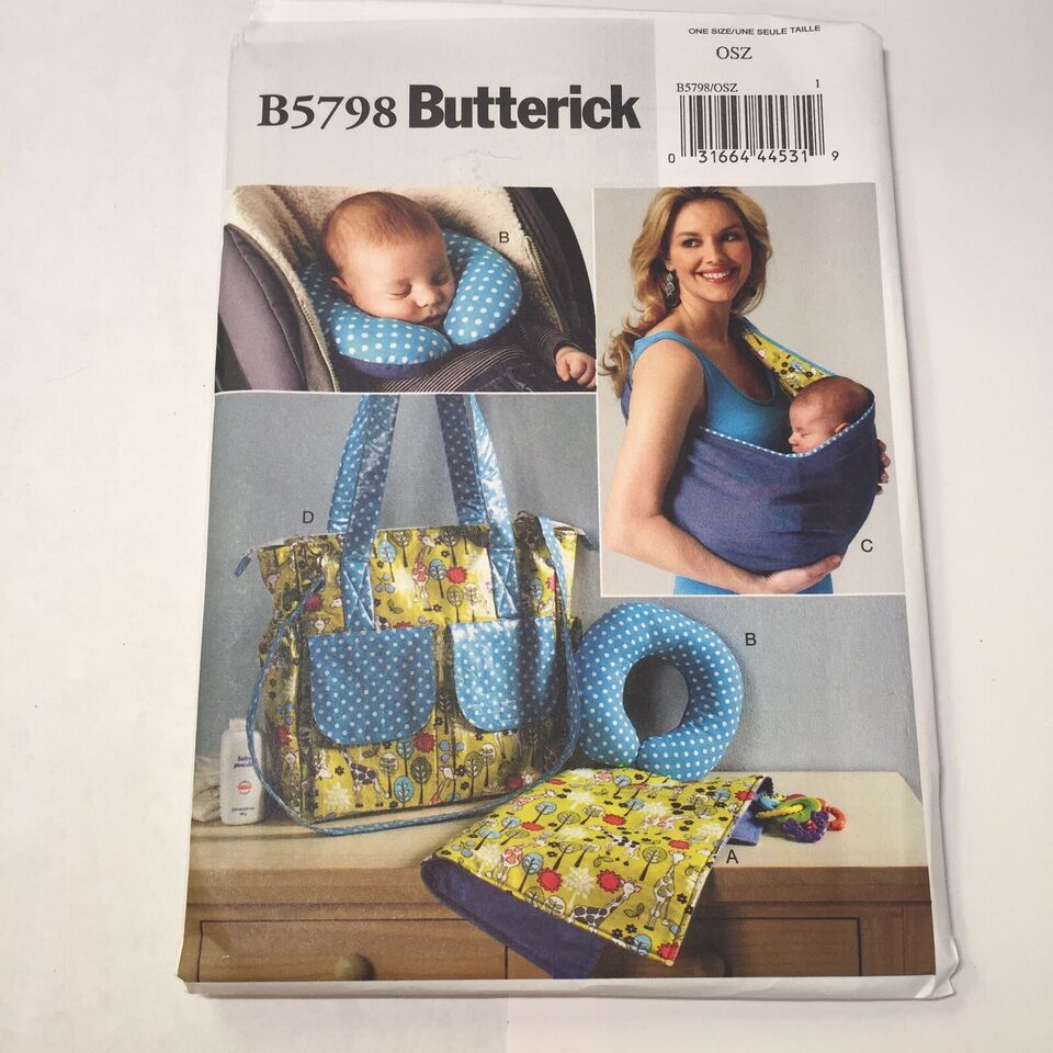 Butterick 5798 Baby's Changing Pad Neck Support Carrier Diaper Bag - $12.86