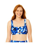 Time and Tru Women&#39;s Tie Dye Cutout Swim Top Multicolor size S (4-6) - $24.18 CAD