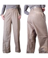 90s Escada Ermenegildo Zegna Wool Pants Tan Sz 12 Straight Leg Pinstripe... - £111.64 GBP