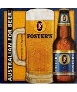 Foster&#39;s Lager Coaster Vintage Brewery Gold Coast Coconut Shrimp Aussie C96 - $371.04 MXN