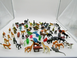 Dinosaur Toy Mixed Lot Mini Plastic Rubber Vintage and Recent 78 Pieces Bundle - £11.91 GBP