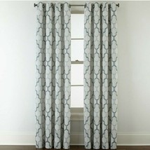 (1) JCPenney Home Casey Jacquard IMPERIAL TEAL 7313191 Grommet Curtain 5... - $51.47
