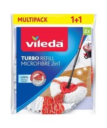 vileda Turbo 2 in 1 Microfiber Mop head REFILL -Set of 2- Made in EU FRE... - £31.06 GBP