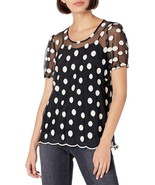 Nanette Nanette Lepore Women&#39;s SS Dot Emb Mesh Top w/Cami Blouse Size M - $716.76 MXN