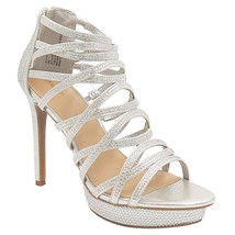 Thalia Sodi Women Strappy Platform Sandals Silvia Size US 9M Silver Metallic - £47.37 GBP