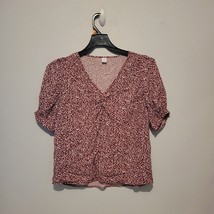 Old Navy Shirt Womens Medium Short Sleeve Flower Pattern  - £10.19 GBP