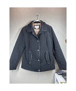 Relativity Womens Black Quilted Jacket Snap Closure Collared Size Medium - $24.95