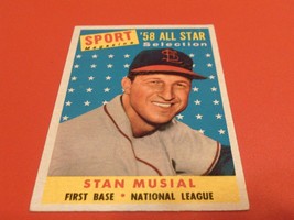 1958 Topps # 476 Stan Musial All Star Vg / Ex !! - £33.63 GBP