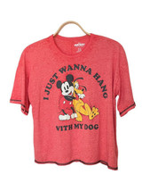 Mickey and Friends Womens XL T-Shirt I Just Wanna Hang With My Dog Pluto - £15.53 GBP