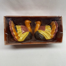 New Fall Thanksgiving Turkey Salt &amp; Pepper Shakers Kohl&#39;s Dishwasher Safe - £8.95 GBP