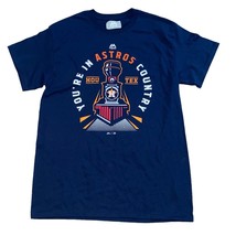 Majestic Houston Astros MLB Baseball Pullover T-Shirt Medium Navy orange - £24.69 GBP