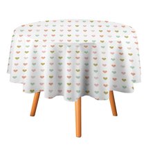 Colorful Hearts Tablecloth Round Kitchen Dining for Table Cover Decor Home - $15.99+