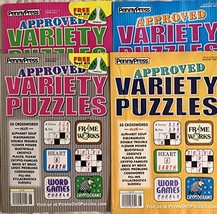 Lot of (4) Penny Press Approved Variety Puzzles Word Games Puzzle Book 2021 [Sin - £23.75 GBP