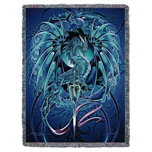 72x54 DRAGON Seablade Sword Mythical Fantasy Tapestry Afghan Throw Blanket - £50.63 GBP