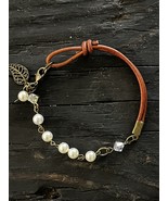 “Crystal Persuasion” Swarovski Pearl And Crystal Leather Bracelet. Free ... - £23.55 GBP