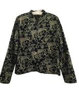 Casual Studio Reversible Quilted Jacket Blue Floral Paisley Rayon Button... - £27.49 GBP