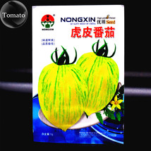 Tiger Colorful L Tomato F2 Seeds 150 Seeds Yellow Skin Green Stripe Tomato Fruit - $7.37