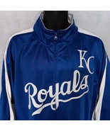 Kansas City Royals Track Warm Up Jacket 2XL Blue White Full Zip Sewn On ... - £28.53 GBP