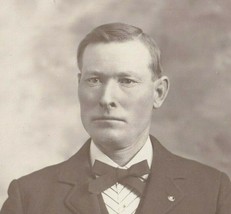 Cabinet Card Dapper but Serious Gentleman Strong Jaw McMullen Studio Adel Iowa - $12.82