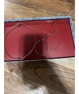 Vintage 2 Hoop Earrings Lot With Necklace - $11.30