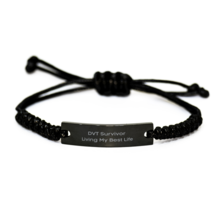 DVT Survivor: Living My Best Life Engraved Braided Rope Bracelet deep vein throm - £18.99 GBP