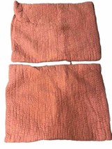 Garnet Hill  Standard Pink Waffle Weave Pillow Shams Cotton GARNET HILL - £18.16 GBP