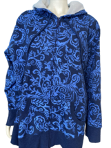 Laura Scott Woman Midnight Blue Print Fleece Hoodie Size 24/26W, NWT - £12.69 GBP