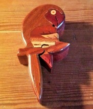 Parrot Bird Carved Wood Puzzle Box - £23.70 GBP