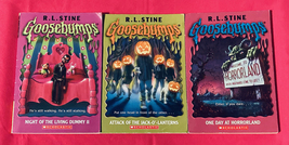Lot of 3 Scholastic Goosebumps books Horrorland Living Dummy Jack-O-Lanterns - £9.37 GBP