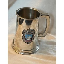 Sheffield Pewter stein mug tankard Glass Bottom THE SWAN - $26.60