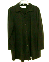 Tomorrow&#39;s Mother Maternity Blouse Large Black Collared Button Down Long Sleeved - £11.21 GBP