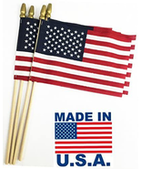 GIFTEXPRESS Set of 12, Proudly Made in U.S.A. Small American Flags 4x6 I... - £12.68 GBP