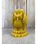 Owl Pillar Candle – 100% Beeswax - Handmade, 4” Tall, Rustic Farmhouse D... - $12.50