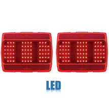 1964-1966 Ford Mustang Red Rear LED Tail Brake Light Lamp Lenses &amp; Flasher Pair - £67.56 GBP