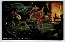 Haunted By Little Witches Postcard 1912 Spooky Halloween Fantasy Theochrom 600 - £91.30 GBP