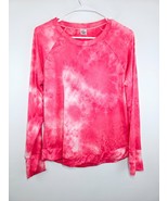 Hello Mello Dyes The Limit Tie Dye Lounge Top S M Hot Pink Stretch Crew ... - $19.84 CAD