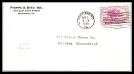 1935 US Cover - Phipps &amp; Bird Inc, Richmond, Virginia to Meriden, Connecticut U5 - £2.32 GBP