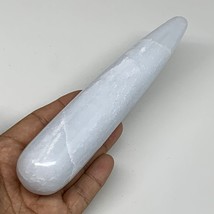 325.2g,7&quot;x1.4&quot; Natural Blue Calcite Wand Stick, Home Decor, Collectible, B6173 - £20.84 GBP