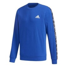 adidas mens Essentials Tape Sweatshirt Team Royal Blue/White GD5449 - $30.00