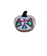 Day of the Dead Halloween Pumpkin white multicolor lighted 3x3x3in Table... - £13.13 GBP